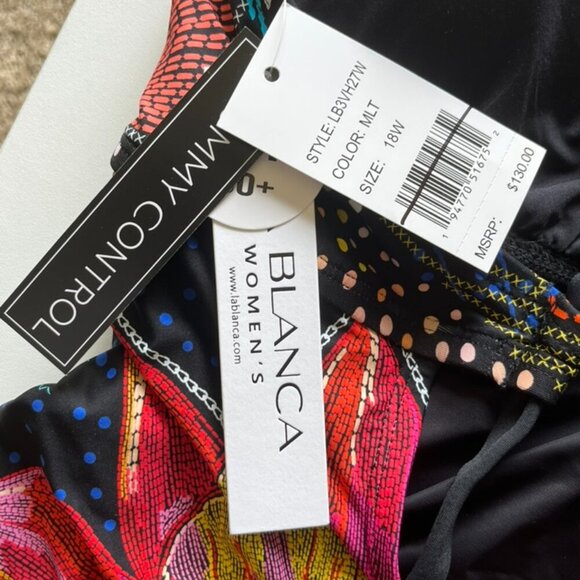 La Blanca Women's Sunlit Soirée High-Neck Keyhole One-Piece Swimsuit Size 18W - Picture 7 of 7